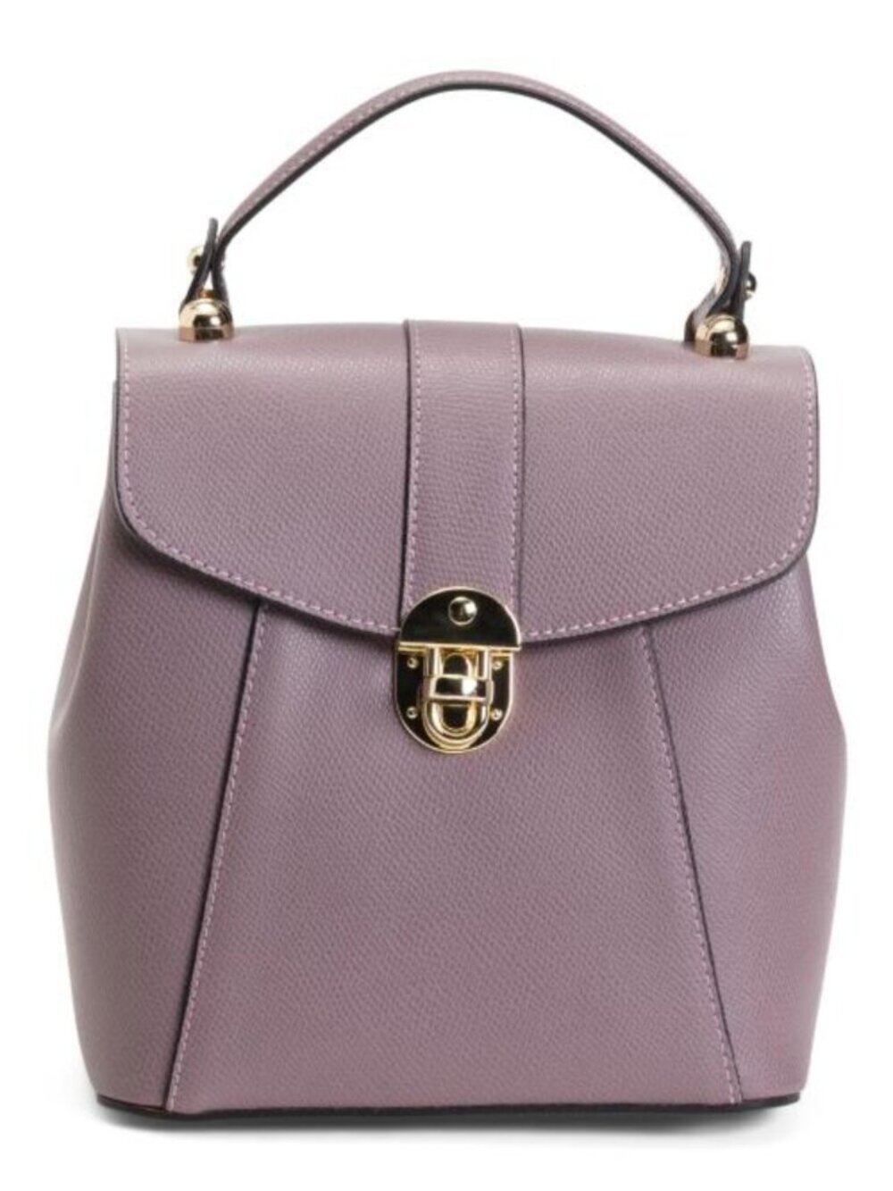 CHEVAL Made In Italy Leather Convertible Backpack With Gold Hardware